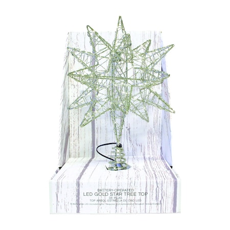 Celebrations Celebrations LED Gold Microdot Star Tree Topper 10 in. 49236-71